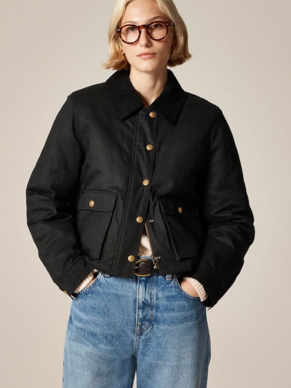 J crew Women's cropped Barn Jacket™ in ripstop cotton